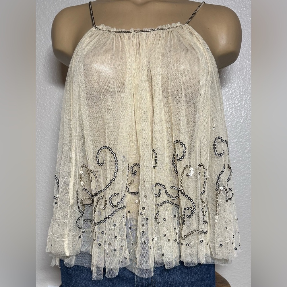NWOT We The Free Mesh and Sparkle Swing Tank Top